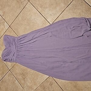 Dressy Collection Vivian Diamond purple strapless flowy chiffon gown dress sz 10